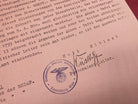 A WW2 German 1935 Dated NSDAP Document. With Stamps etc - The Militaria Shop