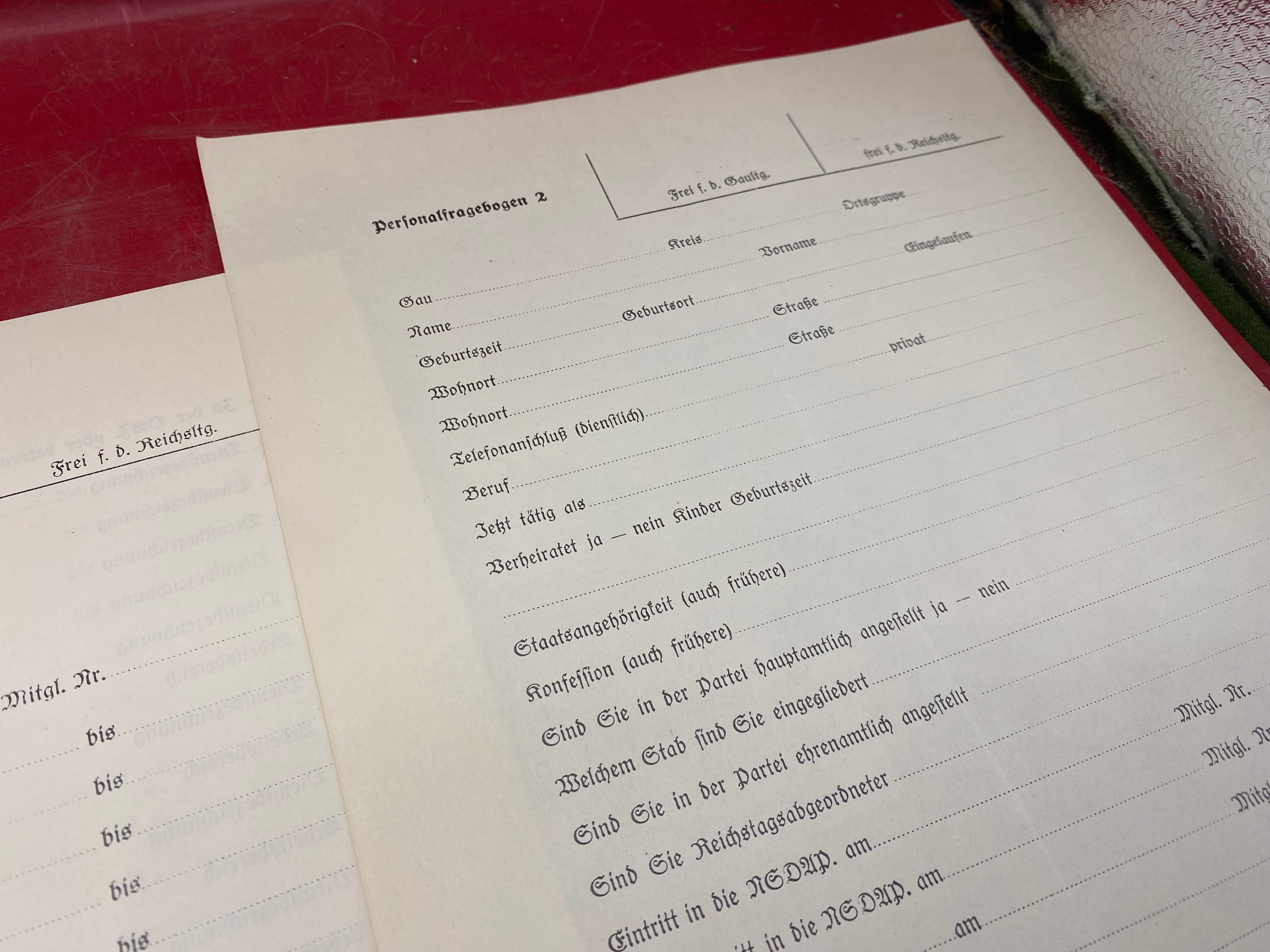 An Interesting Group of Three NSADP Forms. - The Militaria Shop