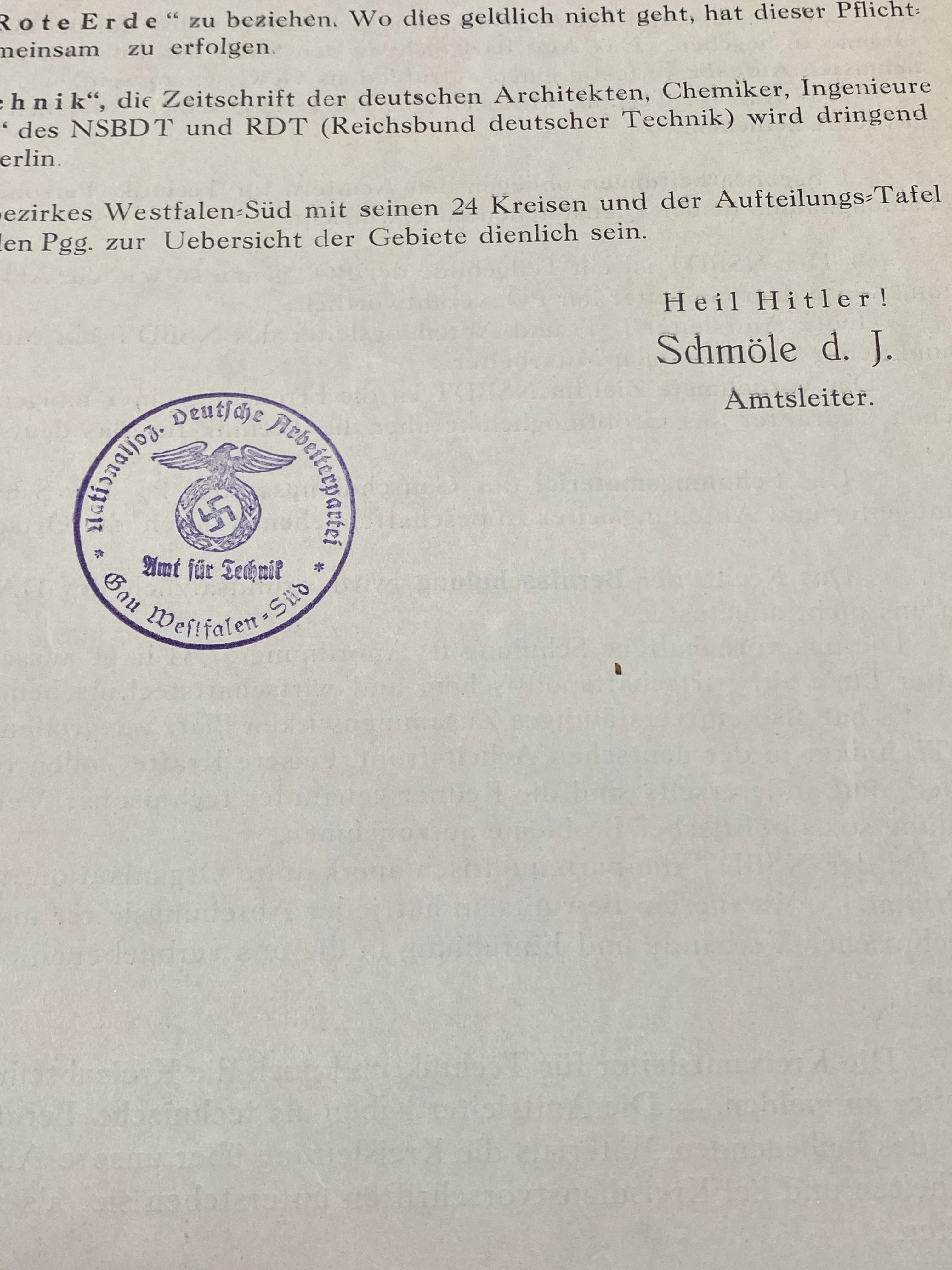 An Interesting NSADP Letter with Impressive Stamp - The Militaria Shop