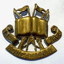 Load image into Gallery viewer, ARMY EDUCATION CORPS - WW1 British Army Cap Badge with rear slider -  B70
