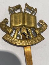 Load image into Gallery viewer, ARMY EDUCATION CORPS - WW1 British Army Cap Badge with rear slider -  B70
