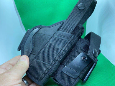 Black Fabric Tactical Belt Mounted Pistol Holster - Cordura - Ideal for Airsoft - The Militaria Shop