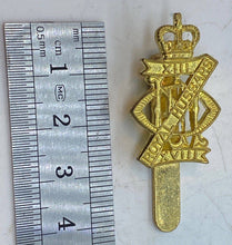 Load image into Gallery viewer, British Army 13th/18th Lancers anodised cap badge
