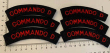 Load image into Gallery viewer, British Army Commando D Cloth Shoulder Title - Pair
