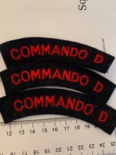 Load image into Gallery viewer, British Army Commando D Cloth Shoulder Title - Pair
