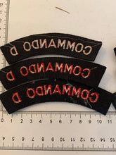 Load image into Gallery viewer, British Army Commando D Cloth Shoulder Title - Pair
