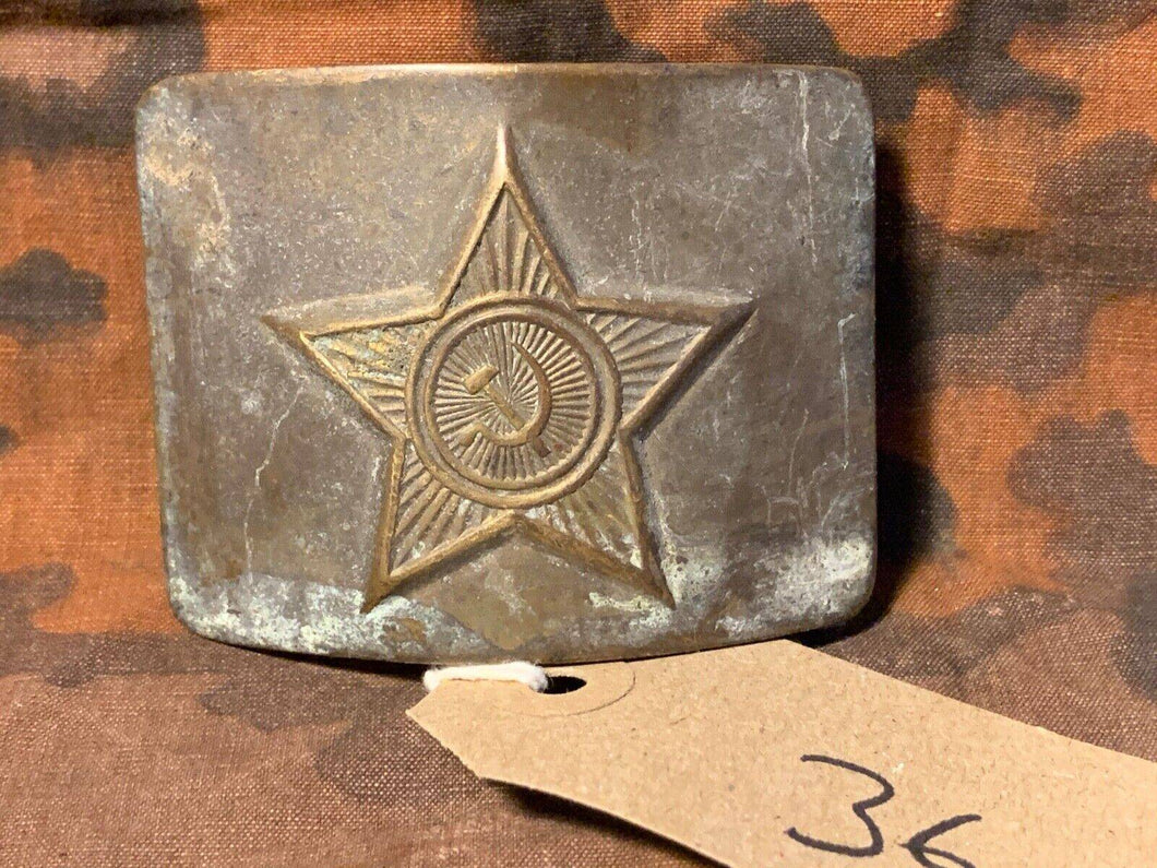 Genuine WW2 USSR Russian Soldiers Army Brass Belt Buckle - #36 - The Militaria Shop