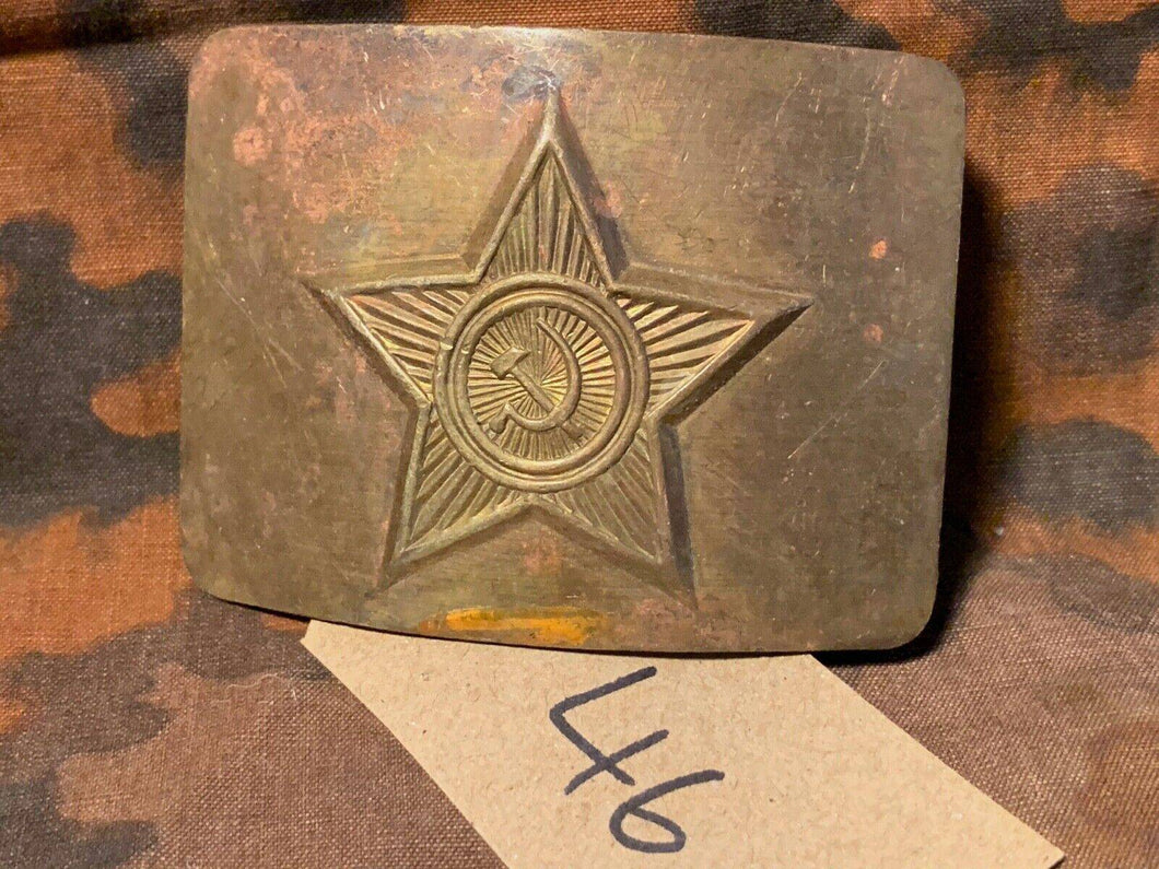 Genuine WW2 USSR Russian Soldiers Army Brass Belt Buckle - #46 - The Militaria Shop