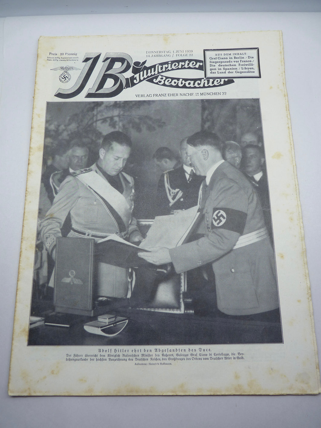 JB Juustrierter Beobachter NSDAP Magazine Original WW2 German - 1st July 1939 - The Militaria Shop