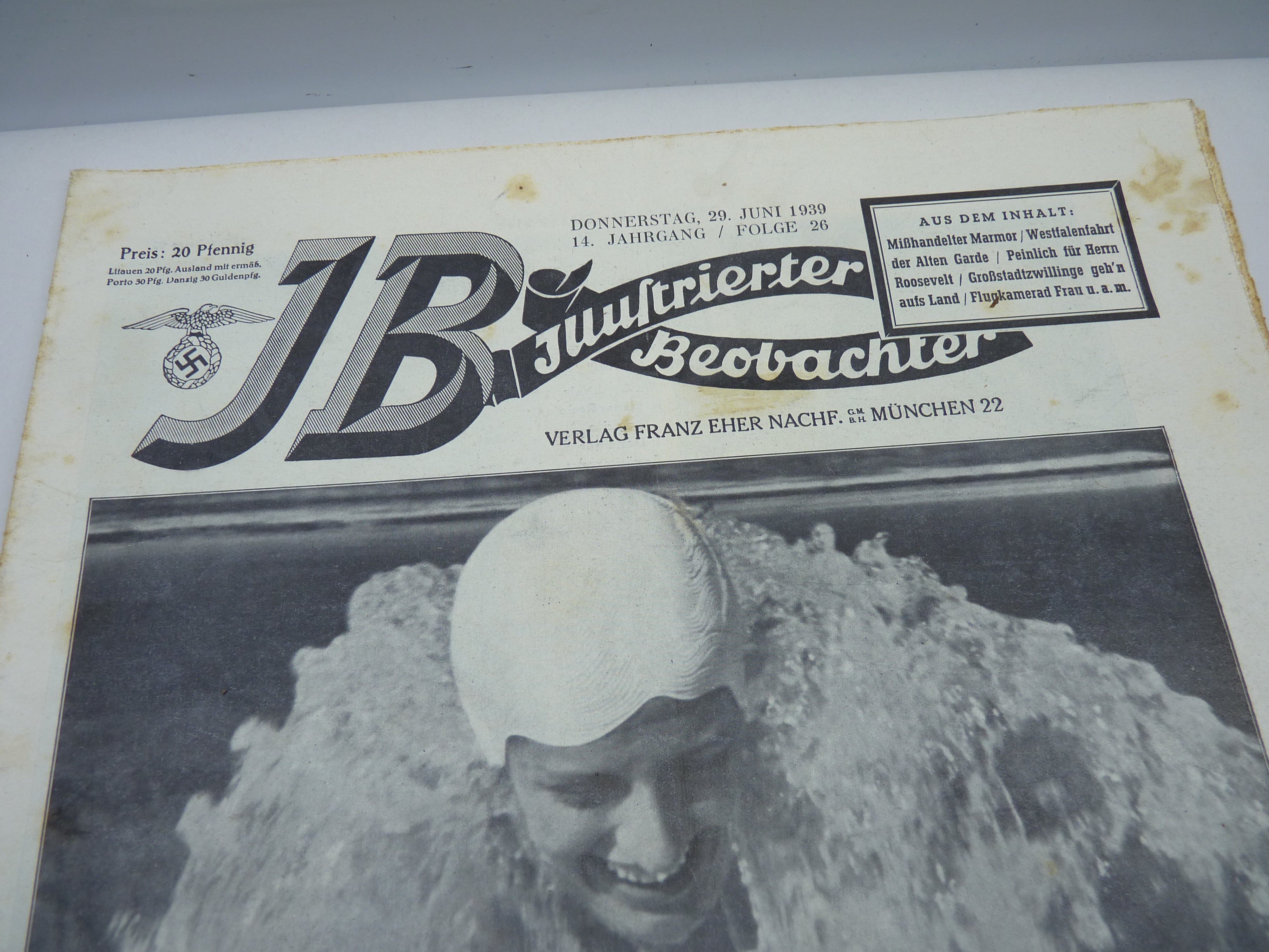 JB Juustrierter Beobachter NSDAP Magazine Original WW2 German - 29th June 1939 - The Militaria Shop