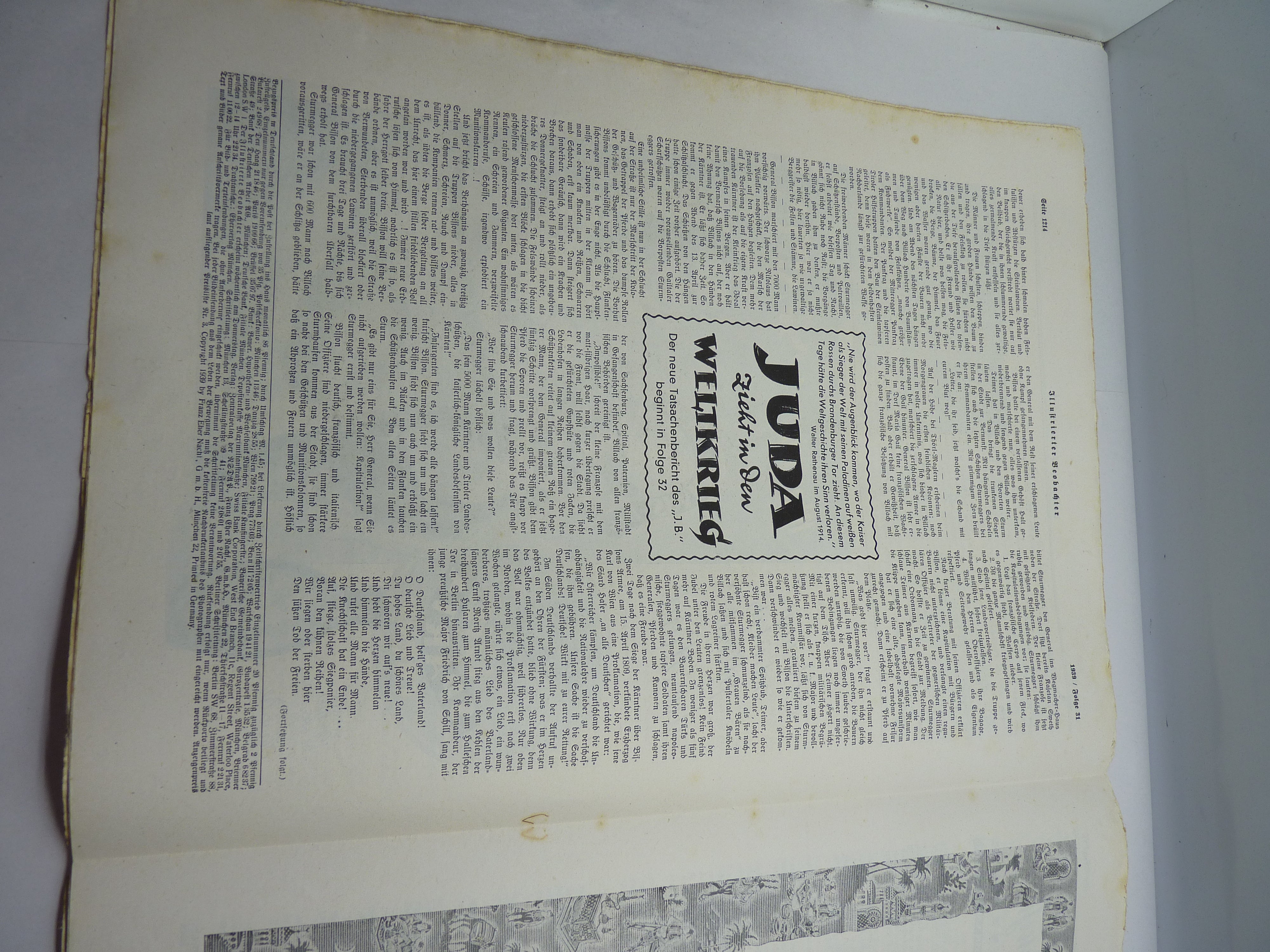 JB Juustrierter Beobachter NSDAP Magazine Original WW2 German - 3rd August 1939 - The Militaria Shop