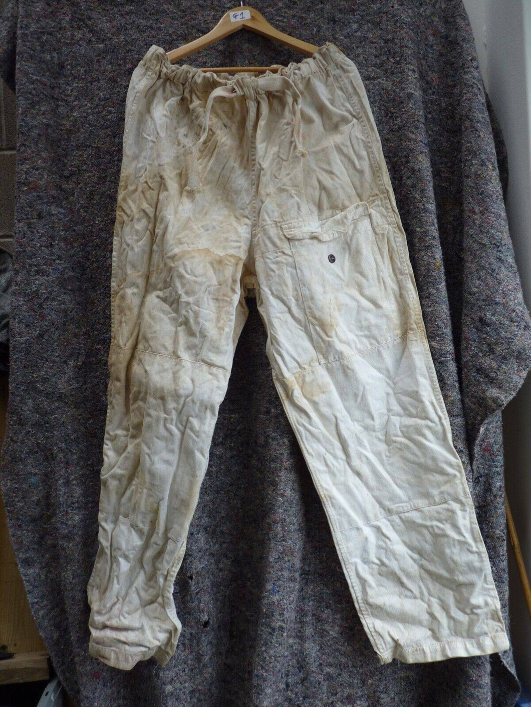 Original WW2 British Army Winter White Over Trousers - Bastogne / Ardennes