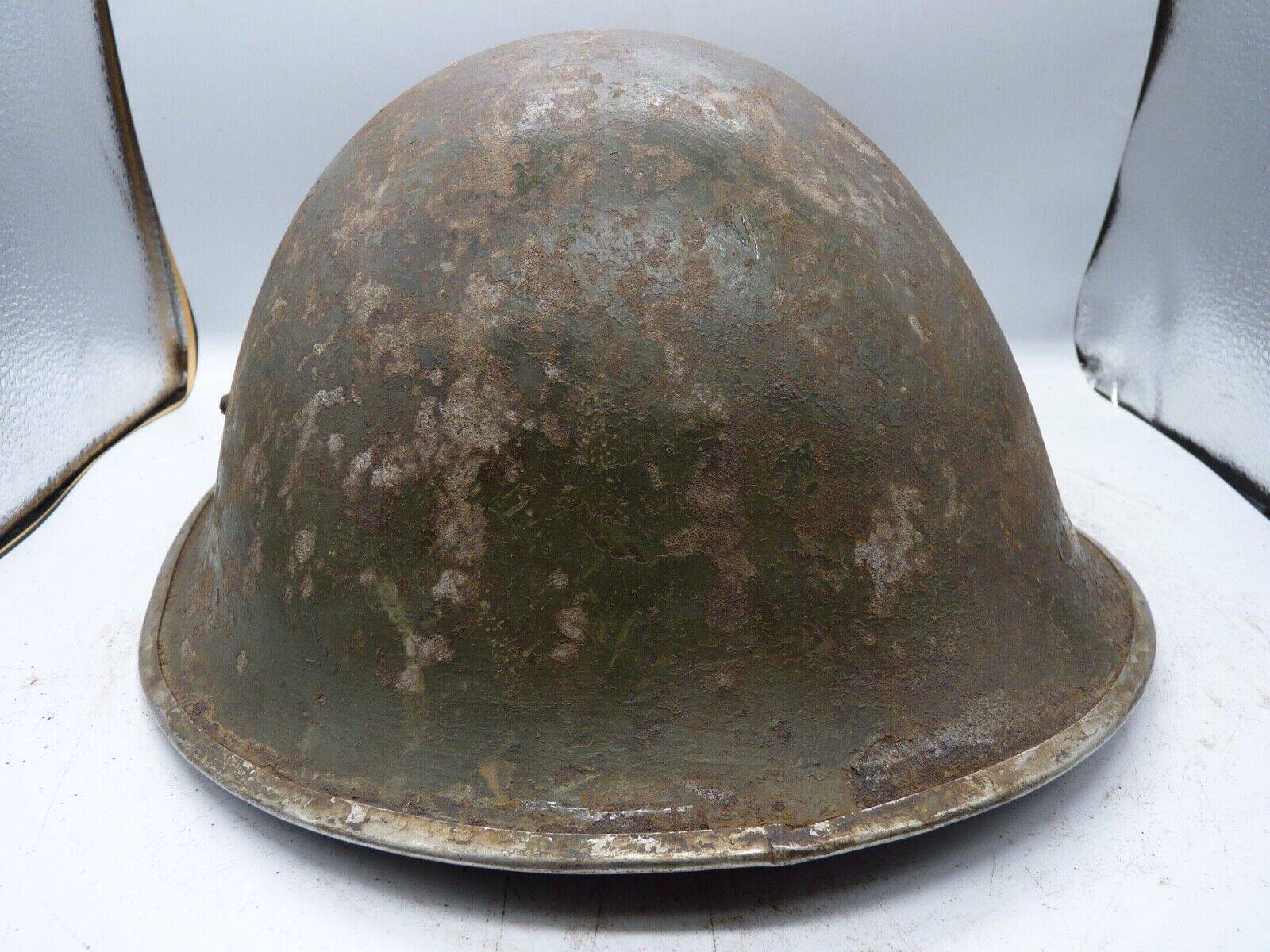 Original WW2 British / Canadian Army Mk3 High Rivet Turtle Army Combat Helmet - The Militaria Shop