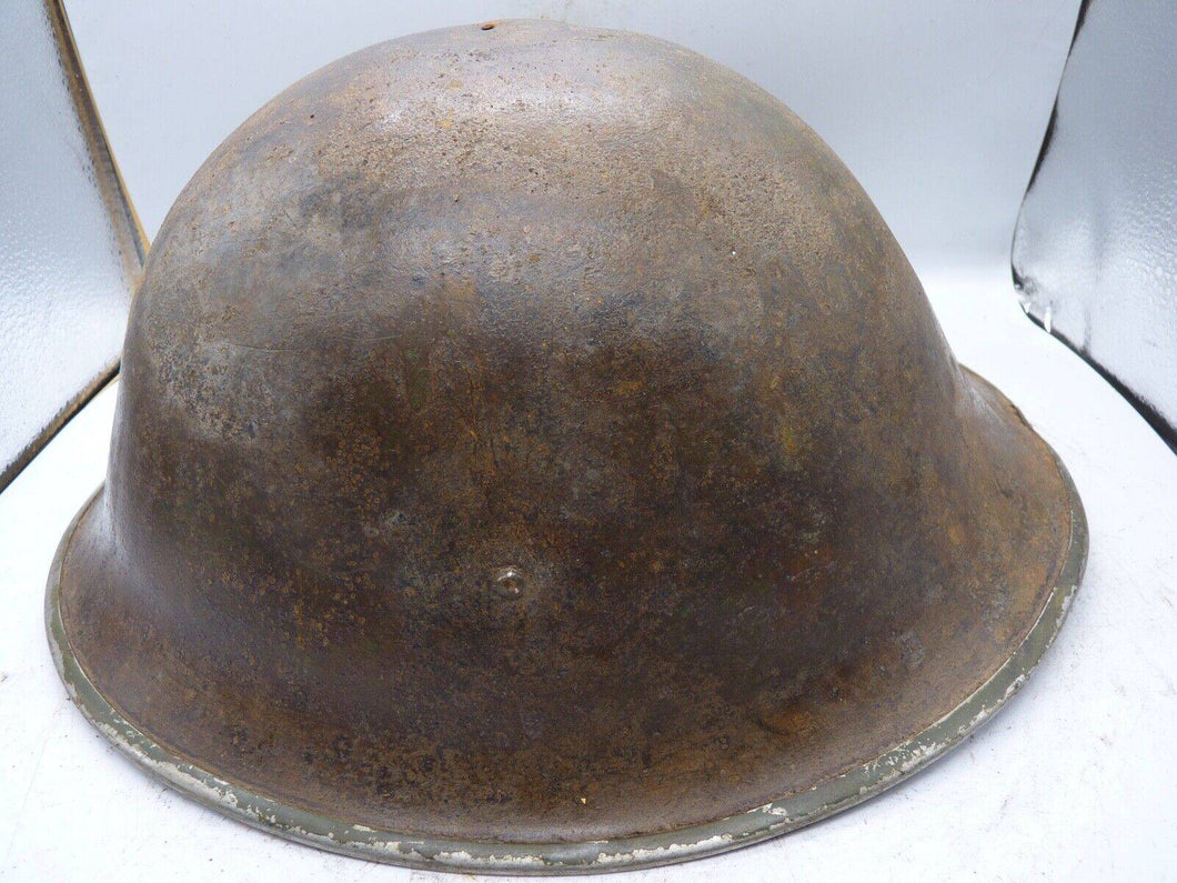 Original WW2 British / Canadian Army Mk3 High Rivet Turtle Army Combat Helmet - The Militaria Shop