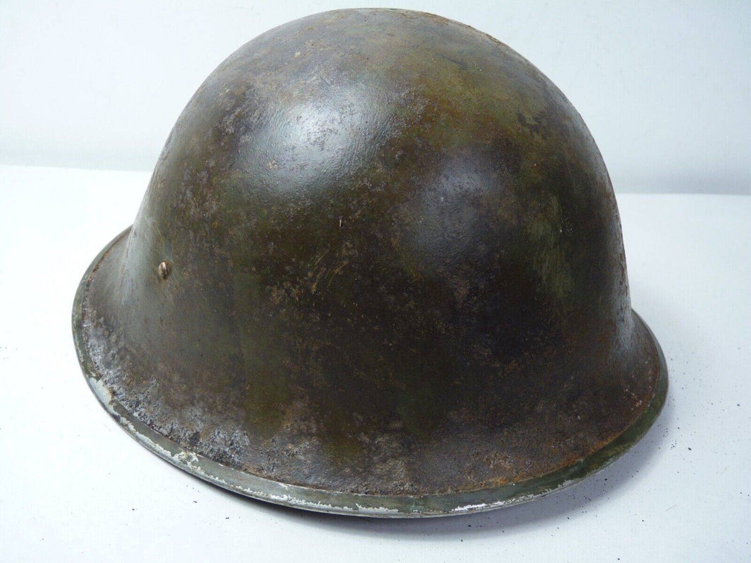 Original WW2 British / Canadian Army Mk3 High Rivet Turtle Army Combat Helmet - The Militaria Shop