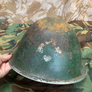 Original WW2 British / Canadian Mk3 Army Combat Helmet - Canadian Div Sign RARE - The Militaria Shop