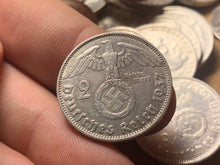 Load image into Gallery viewer, Original WW2 German Money - Silver Coin 1937 Dated - 2 Reichmark
