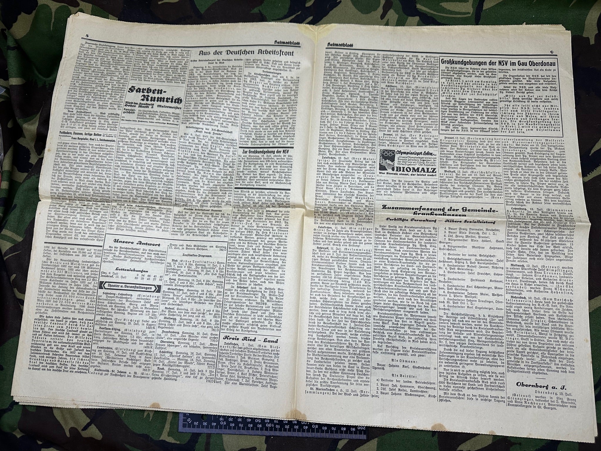 Original WW2 German Party Heimatblatt Political Newspaper - 14th July 1938 - The Militaria Shop