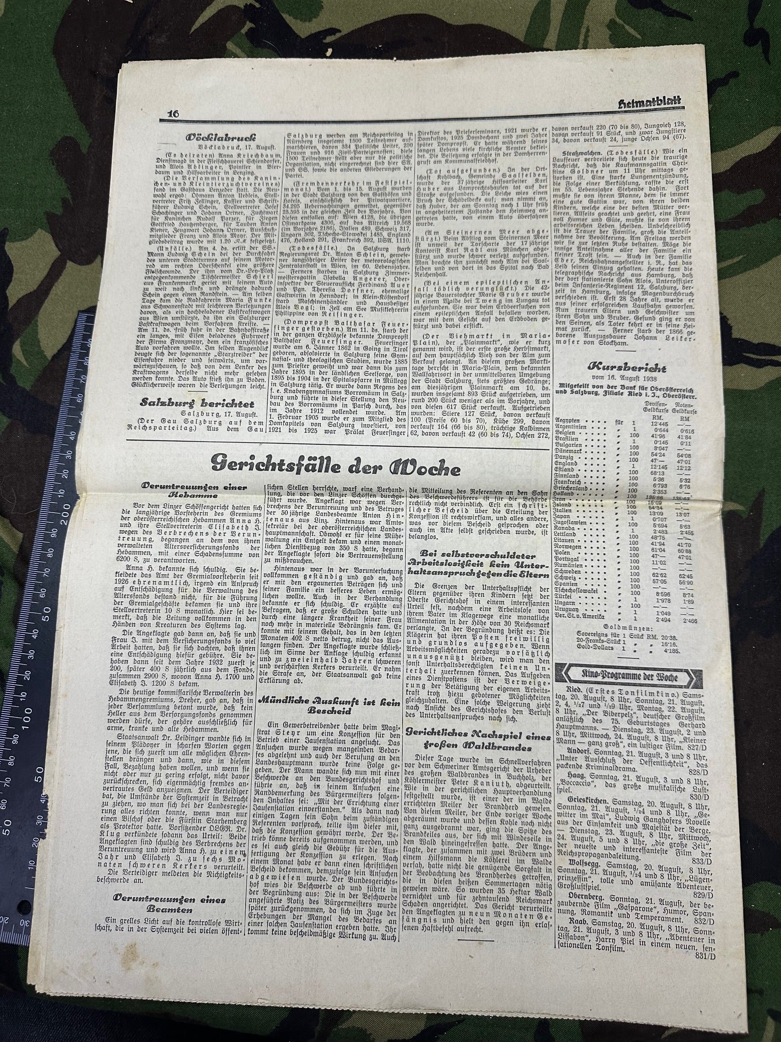 Original WW2 German Party Heimatblatt Political Newspaper - 18th August 1938 - The Militaria Shop