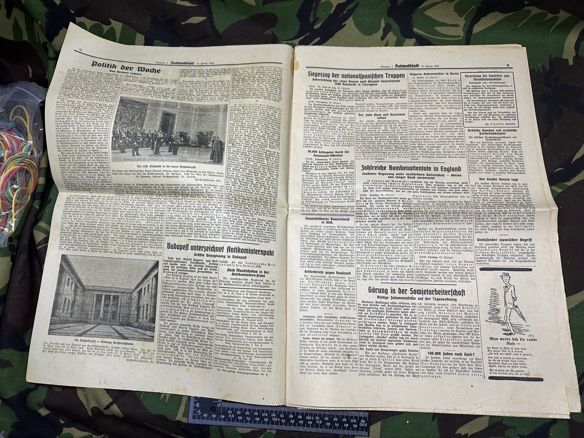 Original WW2 German Party Heimatblatt Political Newspaper - 21st January 1939 - The Militaria Shop
