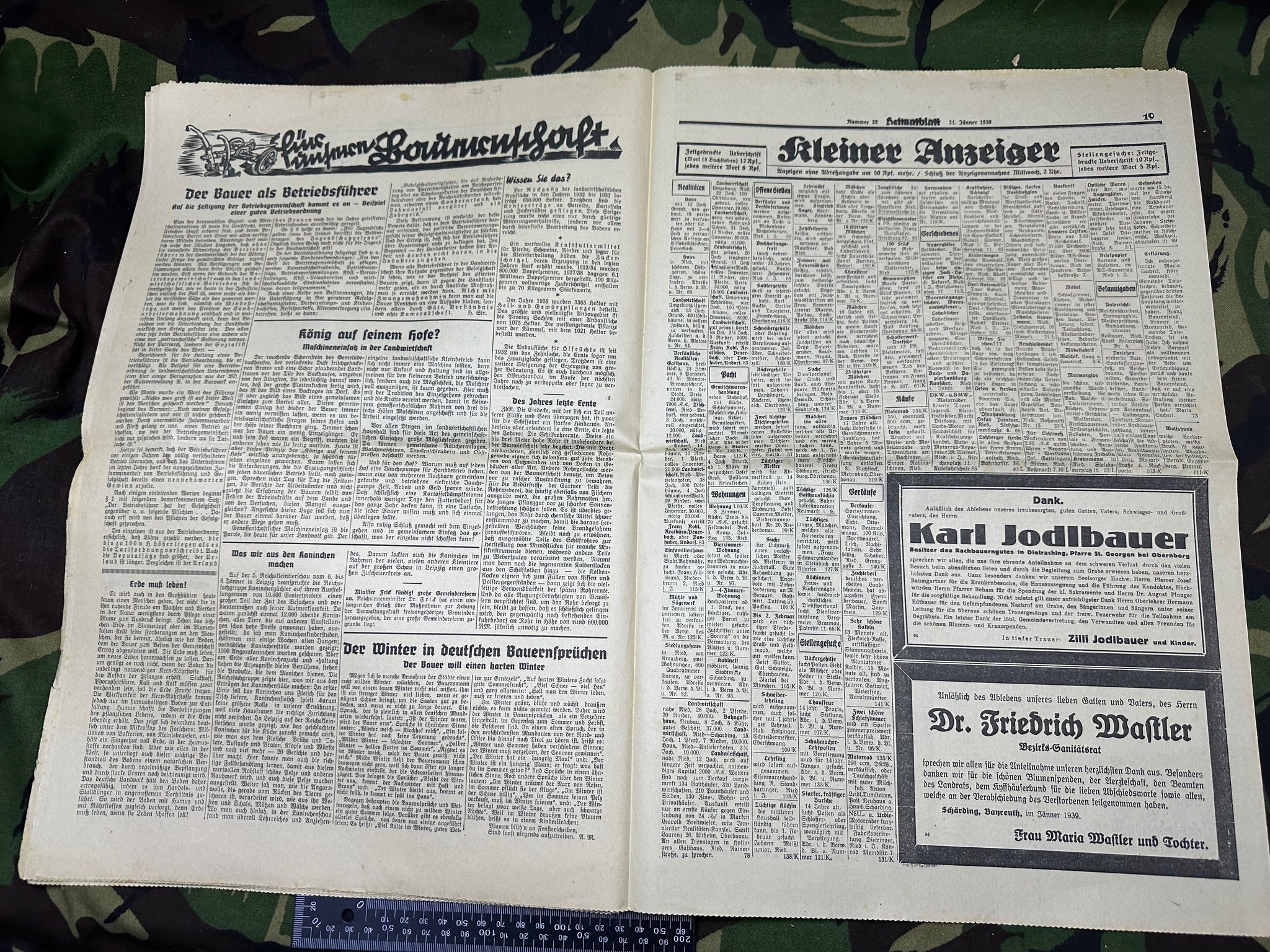 Original WW2 German Party Heimatblatt Political Newspaper - 21st January 1939 - The Militaria Shop