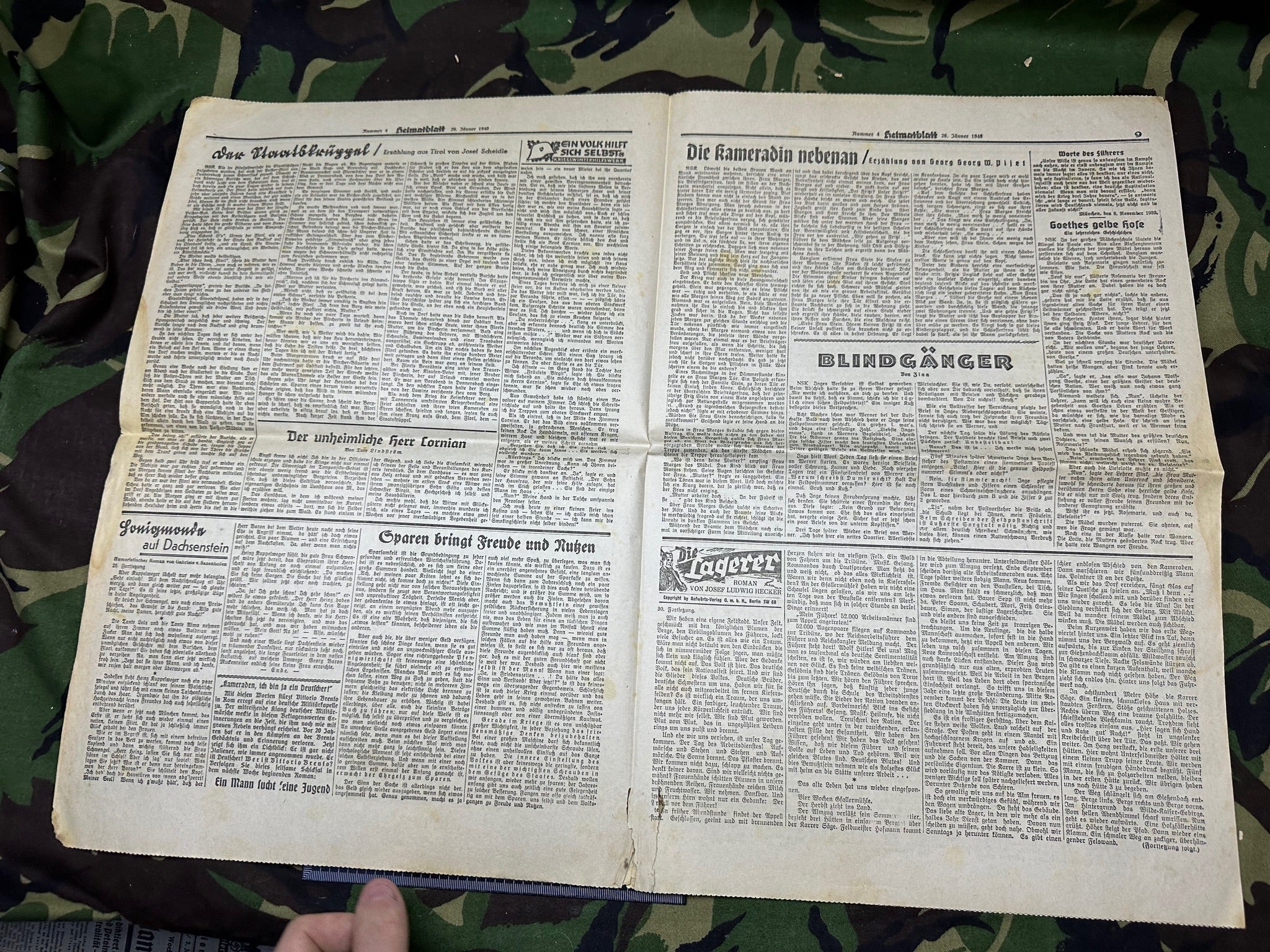 Original WW2 German Party Heimatblatt Political Newspaper - 26th January 1940 - The Militaria Shop