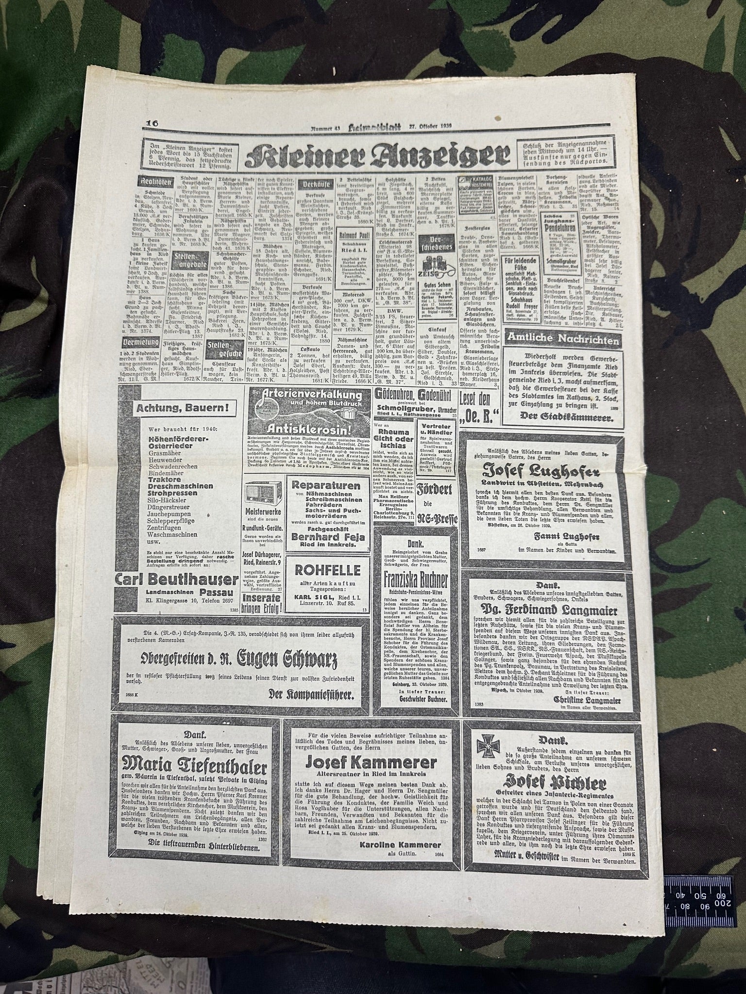 Original WW2 German Party Heimatblatt Political Newspaper - 27th October 1939 - The Militaria Shop