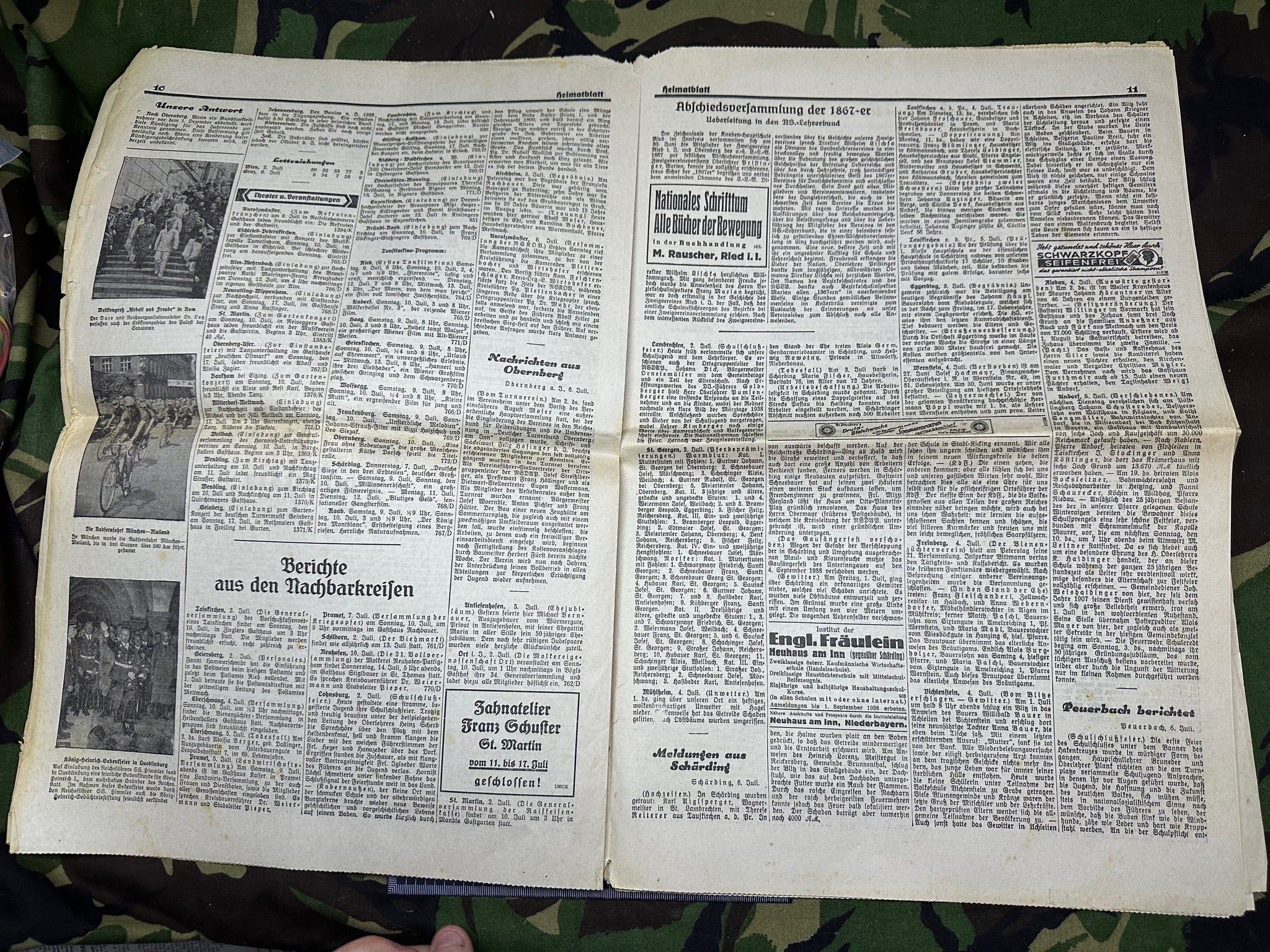 Original WW2 German Party Heimatblatt Political Newspaper - 7th July 1938 - The Militaria Shop