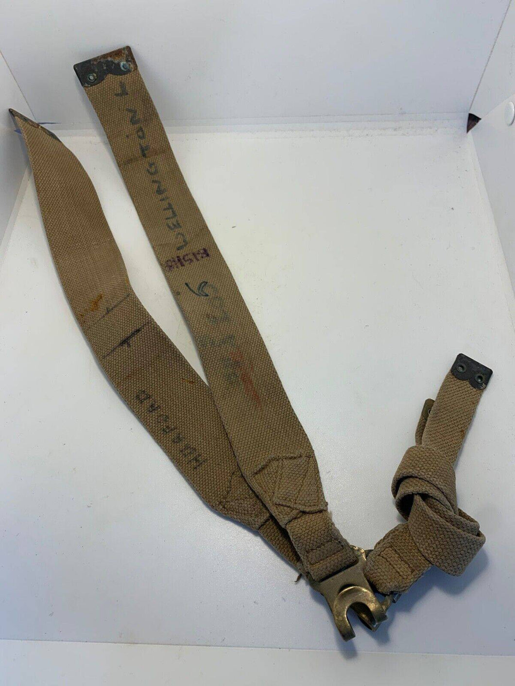 Original WW2 Pattern British Army L Straps Pair - 37 Pattern Webbing Haversack