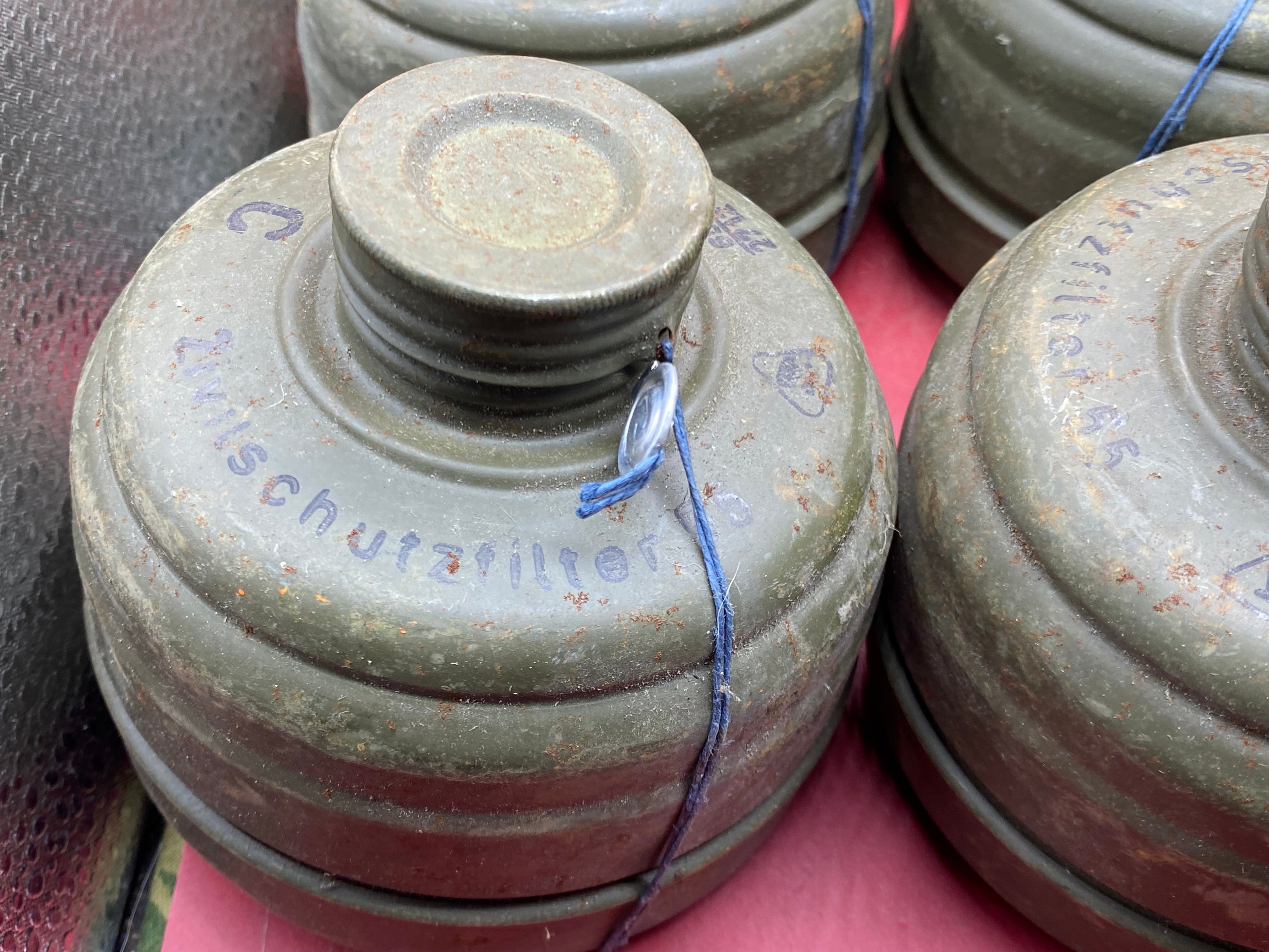 WW2 German Army Gas Mask Filters. Post War, but same as wartime issue. - The Militaria Shop
