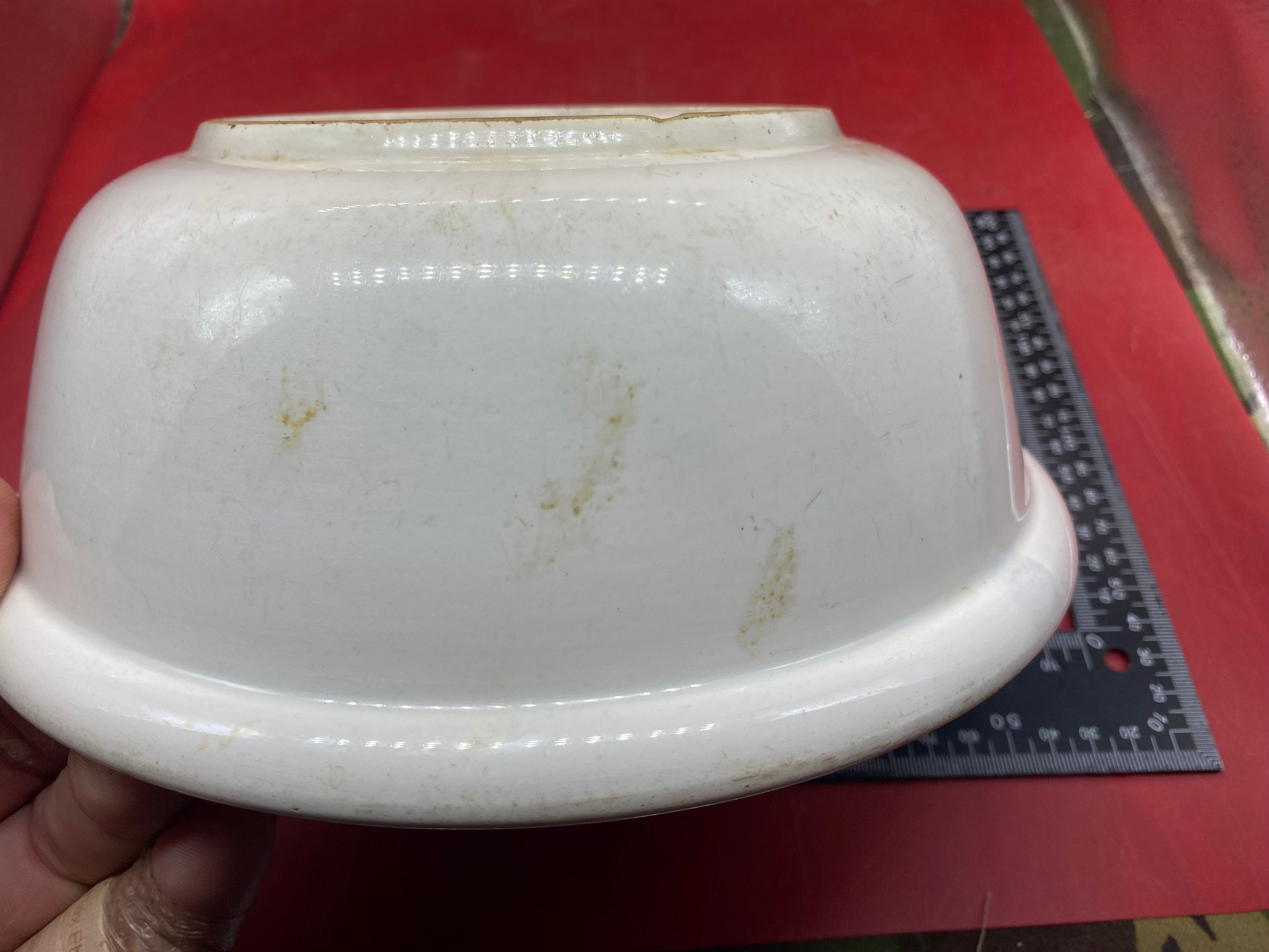 WW2 German Army Large Heavy White Porcelain Cooking Bowl. - The Militaria Shop