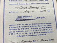 Lade das Bild in den Galerie-Viewer, WW2 German Army Signed Swimming Paperwork with signature and good stamp - 1940. - The Militaria Shop
