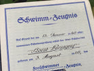 WW2 German Army Signed Swimming Paperwork with signature and good stamp - 1940. - The Militaria Shop