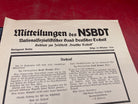 WW2 German NSBDT Leaflet - Possibly Technical Engineering Related. - The Militaria Shop