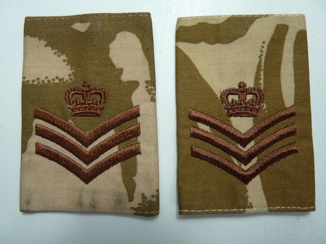 Desert DPM Rank Slides / Epaulette Pair Genuine British Army - NEW