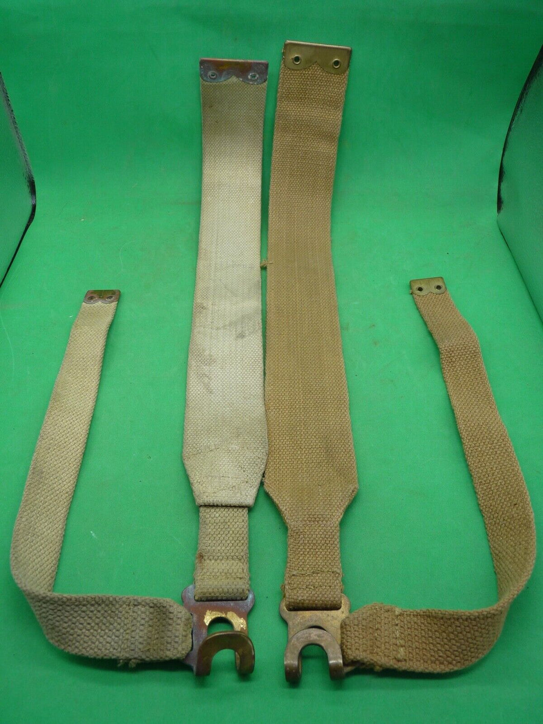 Original WW2 Pattern British Army L Straps Pair - 37 Pattern Webbing Haversack