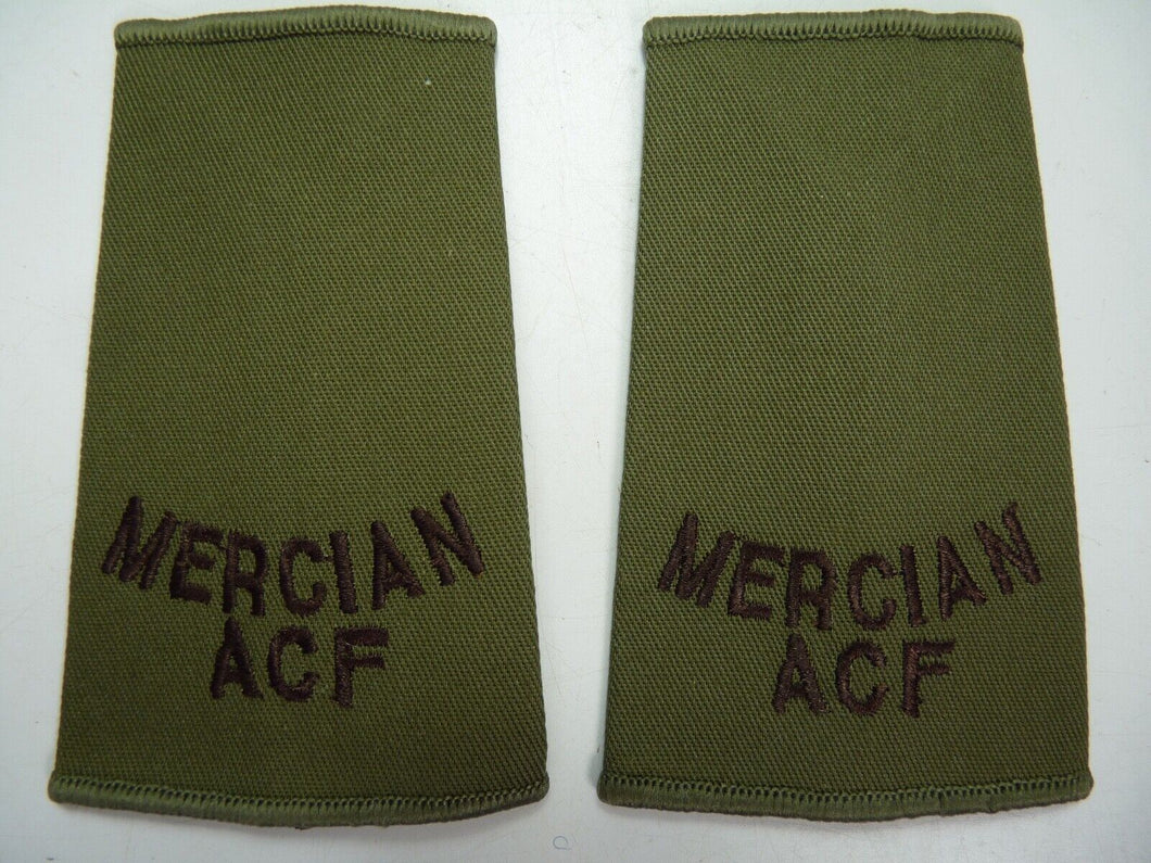 Mercian ACF OD Green Rank Slides / Epaulette Pair Genuine British Army - NEW