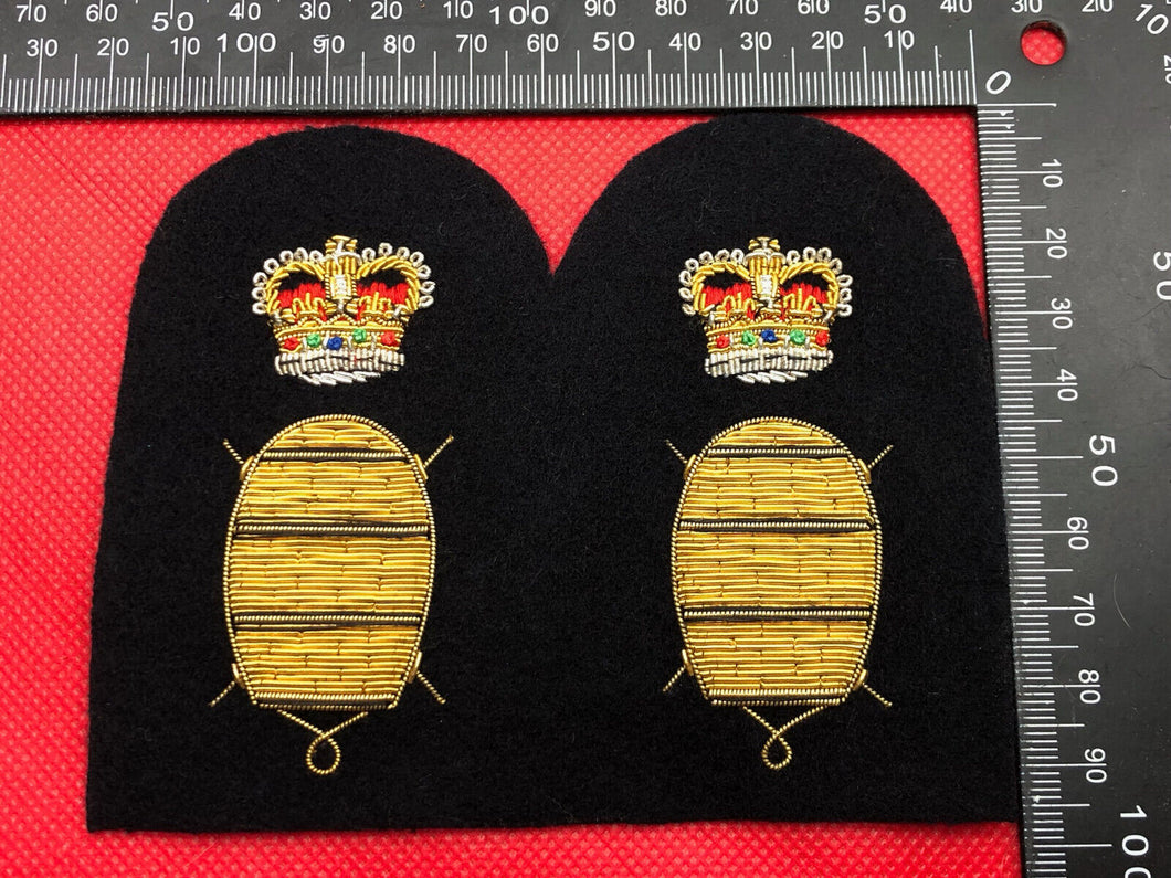 Genuine British Royal Navy Bullion Badge - Mine Warfare MW