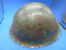 Charger l&#39;image dans la galerie, Original WW2 British / Canadian Army Mk3 High Rivet Turtle Army Helmet &amp; Liner
