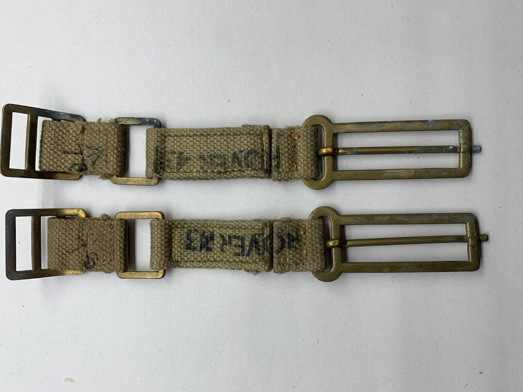 Original WW2 British Army 37 Pattern Brace Adaptors - 1943 Dated