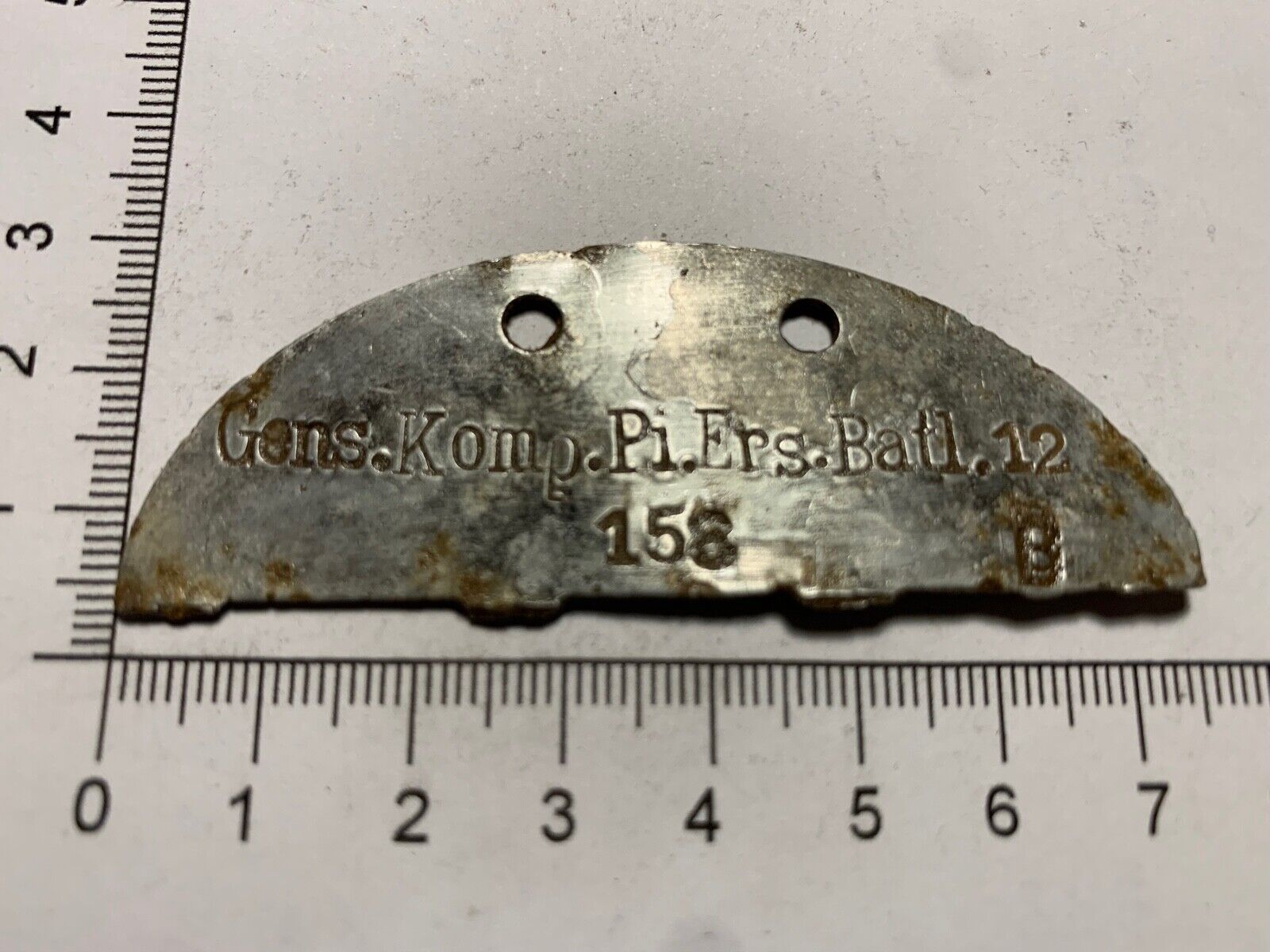 Original WW2 German Army Dog Tag - Marked - Gens. Komp. Pi. Ers. Batl ...