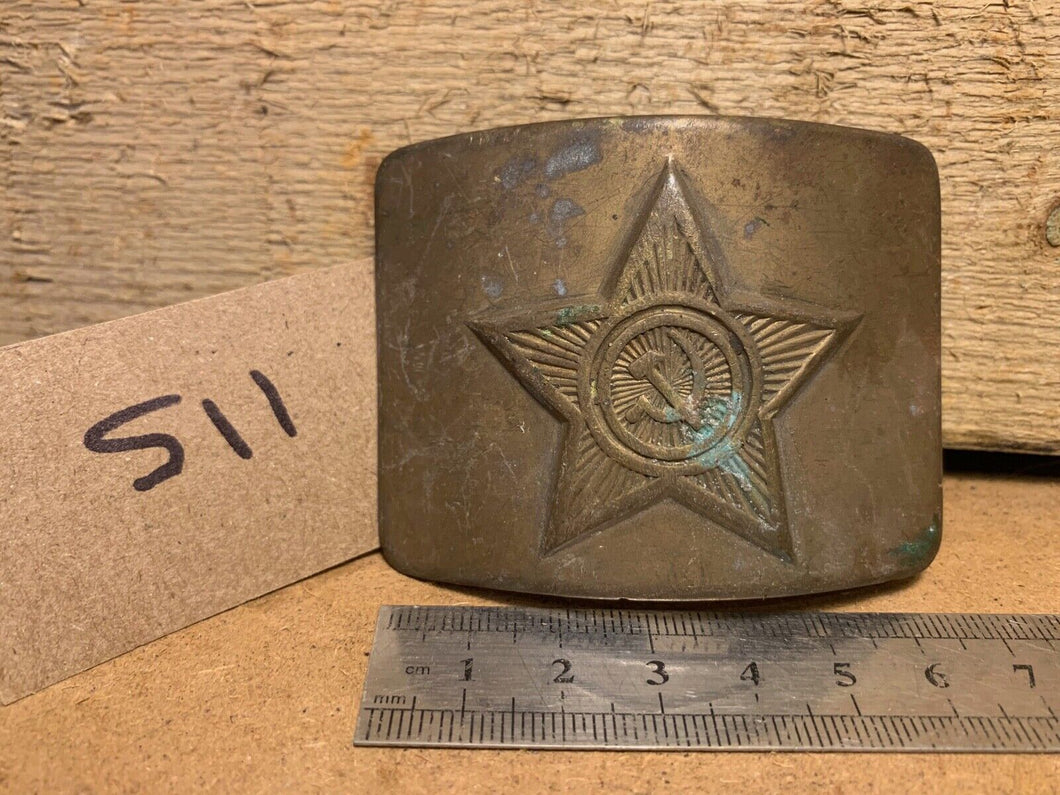 Genuine WW2 USSR Russian Soldiers Army Brass Belt Buckle - 115