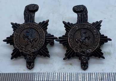 A matching pair of Princess of Wales Royal Regiment officers collar badges B42 - The Militaria Shop