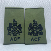 Charger l&#39;image dans la galerie, Cadet ACF OD Green Rank Slides / Epaulette Pair Genuine British Army - NEW
