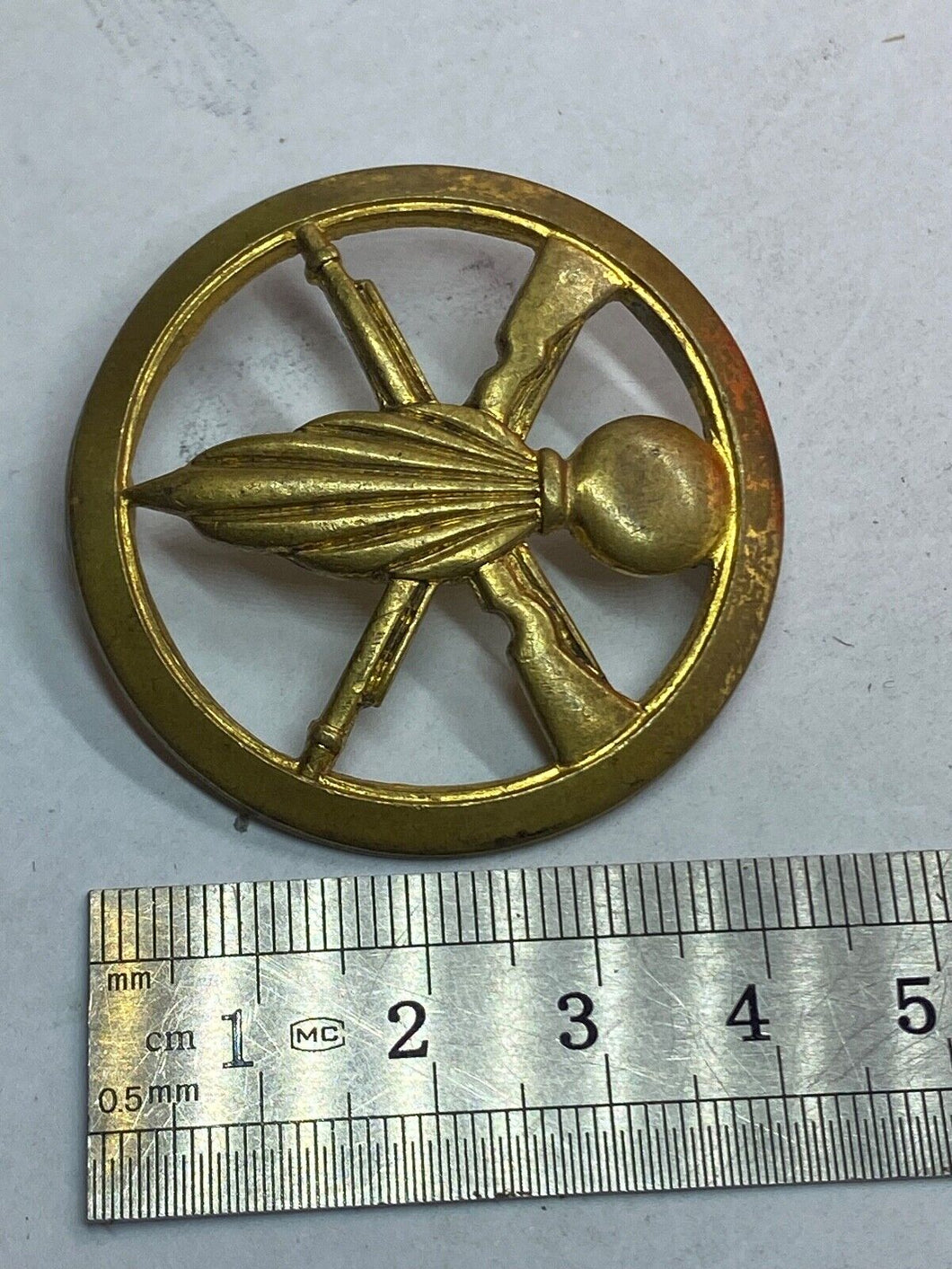 Original French Army Infantry Brass Cap Badge