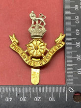 Load image into Gallery viewer, WW1 / WW2 British Army THE LOYAL REGIMENT White Metal and Brass Cap Badge.
