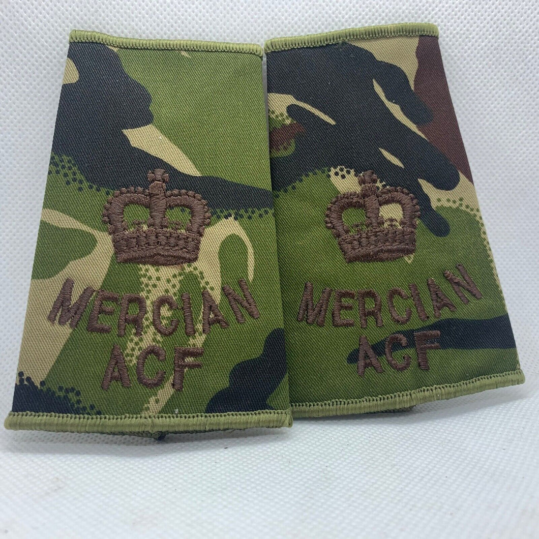 Mercian ACF DPM Rank Slides / Epaulette Pair Genuine British Army - NEW