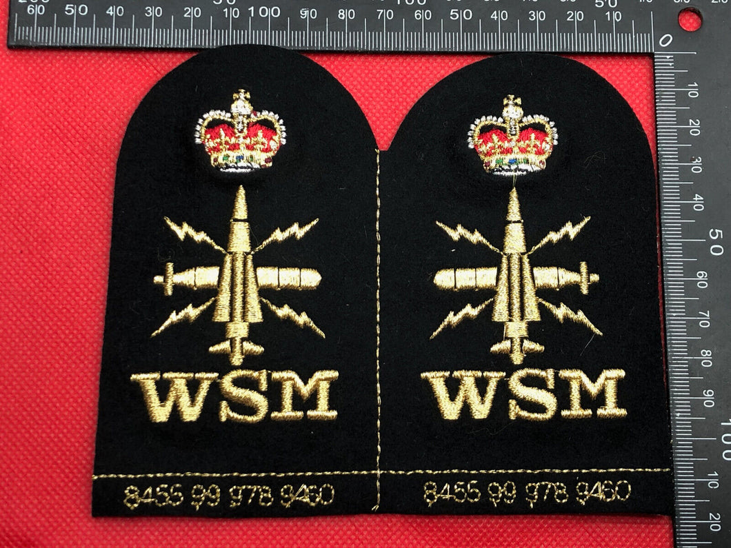 Pair of Genuine British Royal Navy Bullion Badge - WSM CPO