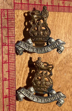 Load image into Gallery viewer, WW1 / WW2  Royal Army Pay Corps RAPC brass and white metal collar badges.
