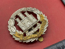 Load image into Gallery viewer, WW1 / WW2 British Army Northamptonshire Regiment Cap Badge.
